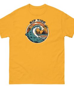 Rip Tide T-shirt Design Surfing Big Wave Beach T-shirt