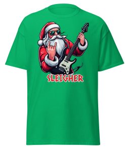 Rock Santa Sleigher T-shirt Design – Rock Music Father Christmas Guitar T-shirt