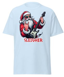 Rock Santa Sleigher T-shirt Design – Rock Music Father Christmas Guitar T-shirt