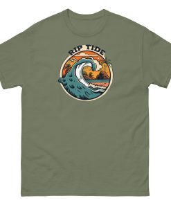 Rip Tide T-shirt Design Surfing Big Wave Beach T-shirt