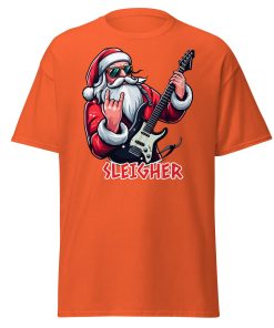 Rock Santa Sleigher T-shirt Design – Rock Music Father Christmas Guitar T-shirt