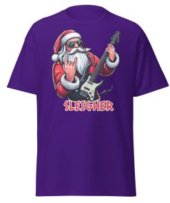 Rock Santa Sleigher T-shirt Design – Rock Music Father Christmas Guitar T-shirt