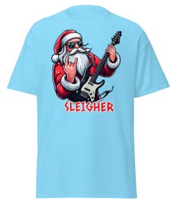 Rock Santa Sleigher T-shirt Design – Rock Music Father Christmas Guitar T-shirt