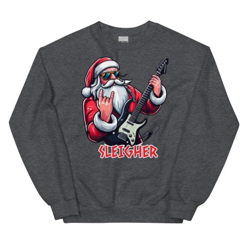 SLEIGHER Christmas Jumper: Santa’s Rockin’ Guitar Edition A Must-Have for Rock Fans