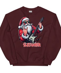 SLEIGHER Christmas Jumper: Santa’s Rockin’ Guitar Edition A Must-Have for Rock Fans