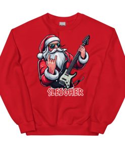 SLEIGHER Christmas Jumper: Santa’s Rockin’ Guitar Edition A Must-Have for Rock Fans