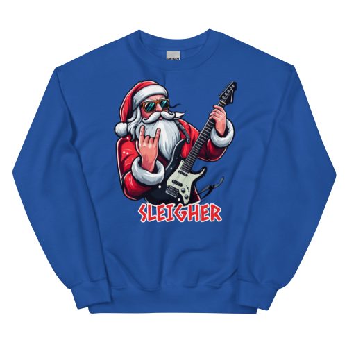 SLEIGHER Christmas Jumper: Santa’s Rockin’ Guitar Edition A Must-Have for Rock Fans
