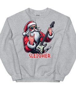 SLEIGHER Christmas Jumper: Santa’s Rockin’ Guitar Edition A Must-Have for Rock Fans