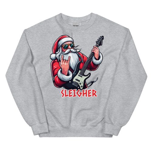 SLEIGHER Christmas Jumper: Santa’s Rockin’ Guitar Edition A Must-Have for Rock Fans