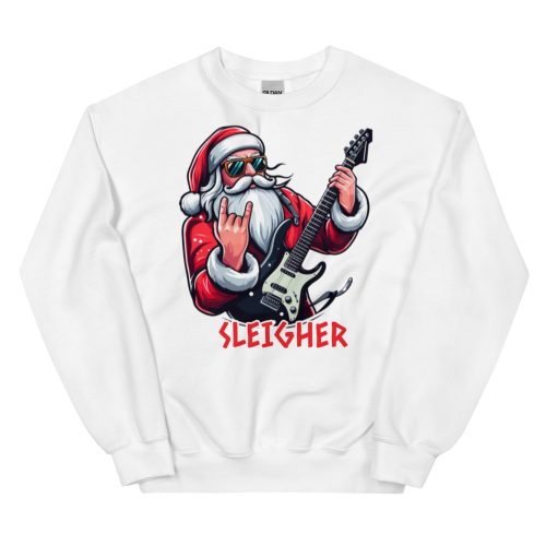 SLEIGHER Christmas Jumper: Santa’s Rockin’ Guitar Edition A Must-Have for Rock Fans