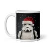 Stormtrooper in a Christmas Santa Hat Mug Space Wars Christmas Mug