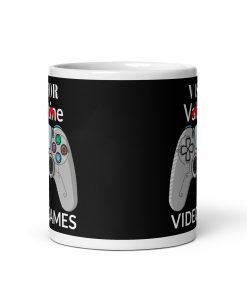 V is for Video Games Mug Fun Valentines Gift for Bloke