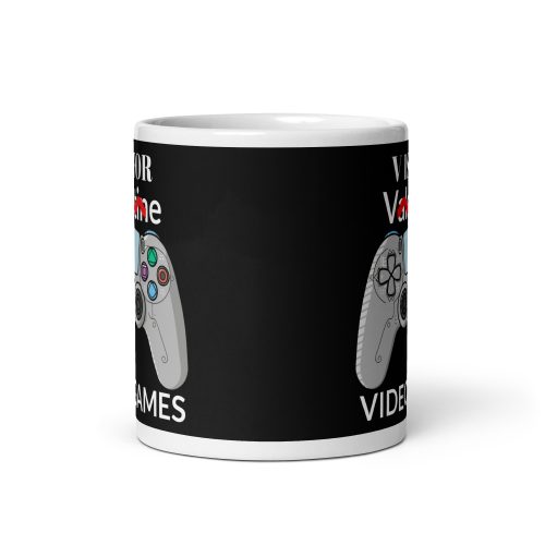 V is for Video Games Mug Fun Valentines Gift for Bloke