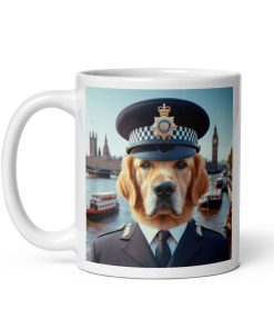 Golden Retriever Dog as an English Policeman in London Mug Gift