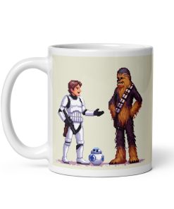 Space Wars Pixel Art Mug Han Solo Chewbacca R2D2 Mug