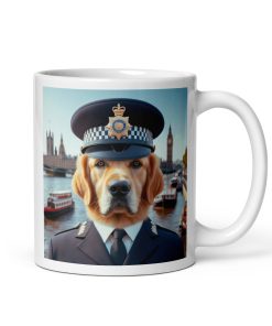 Golden Retriever Dog as an English Policeman in London Mug Gift