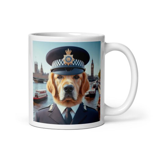Golden Retriever Dog as an English Policeman in London Mug Gift