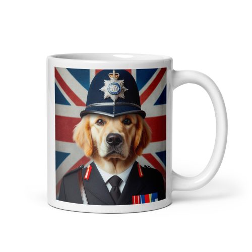 Golden Retriever Dog English London Policeman Union Jack