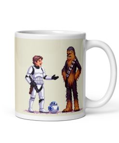 Space Wars Pixel Art Mug Han Solo Chewbacca R2D2 Mug