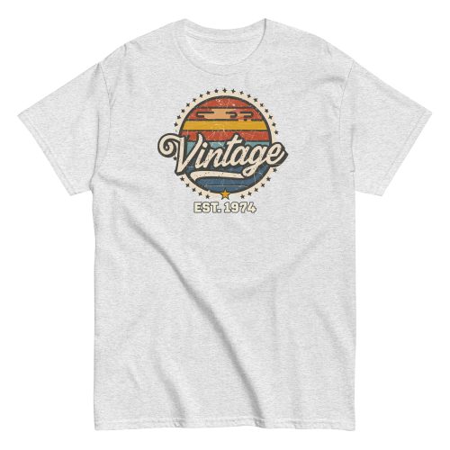 Vintage Est. 1974 T-shirt for Men 50th Birthday Present