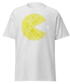 PAC-MAN T-shirt Calligram PAC MAN T Shirt Retro Gaming Gifts