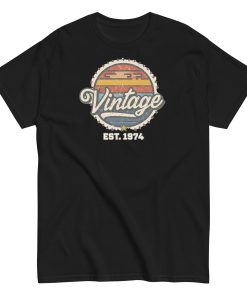 Vintage Est. 1974 T-shirt for Men 50th Birthday Present