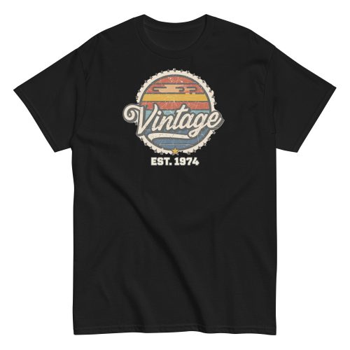 Vintage Est. 1974 T-shirt for Men 50th Birthday Present