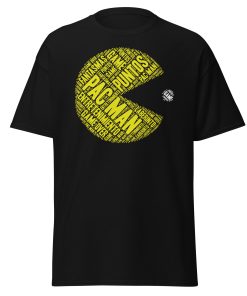 PAC-MAN T-shirt Calligram PAC MAN T Shirt Retro Gaming Gifts