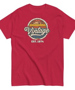 Vintage Est. 1974 T-shirt for Men 50th Birthday Present
