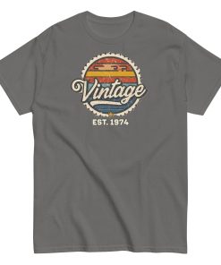 Vintage Est. 1974 T-shirt for Men 50th Birthday Present