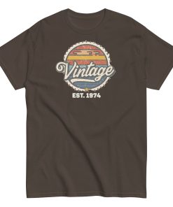 Vintage Est. 1974 T-shirt for Men 50th Birthday Present