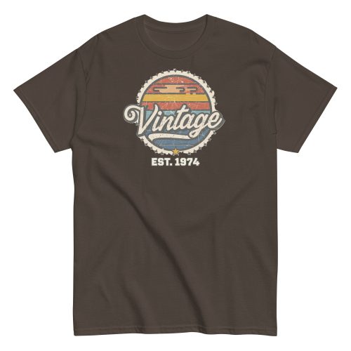 Vintage Est. 1974 T-shirt for Men 50th Birthday Present