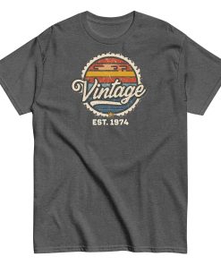 Vintage Est. 1974 T-shirt for Men 50th Birthday Present