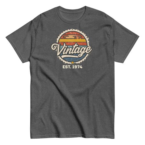Vintage Est. 1974 T-shirt for Men 50th Birthday Present