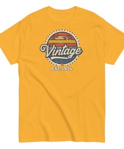 Vintage Est. 1974 T-shirt for Men 50th Birthday Present