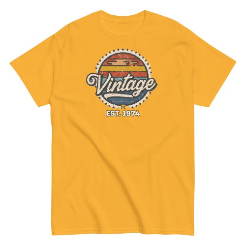 Vintage Est. 1974 T-shirt for Men 50th Birthday Present