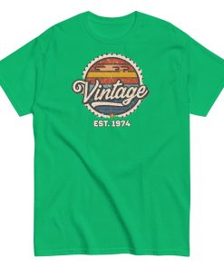 Vintage Est. 1974 T-shirt for Men 50th Birthday Present