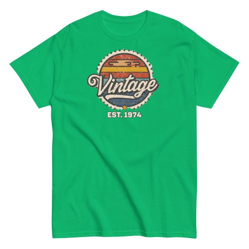 Vintage Est. 1974 T-shirt for Men 50th Birthday Present
