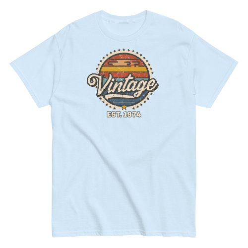 Vintage Est. 1974 T-shirt for Men 50th Birthday Present