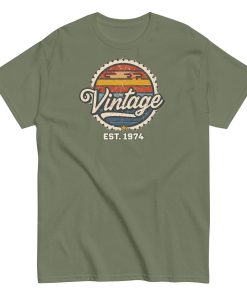Vintage Est. 1974 T-shirt for Men 50th Birthday Present