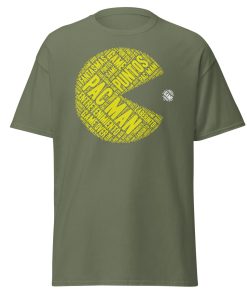 PAC-MAN T-shirt Calligram PAC MAN T Shirt Retro Gaming Gifts