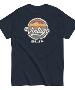 Vintage Est. 1974 T-shirt for Men 50th Birthday Present