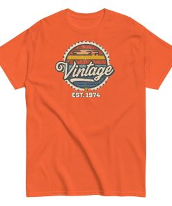 Vintage Est. 1974 T-shirt for Men 50th Birthday Present