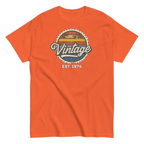 Vintage Est. 1974 T-shirt for Men 50th Birthday Present
