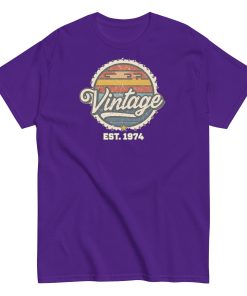 Vintage Est. 1974 T-shirt for Men 50th Birthday Present