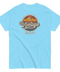Vintage Est. 1974 T-shirt for Men 50th Birthday Present