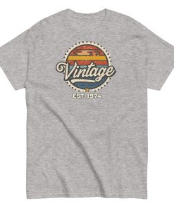 Vintage Est. 1974 T-shirt for Men 50th Birthday Present