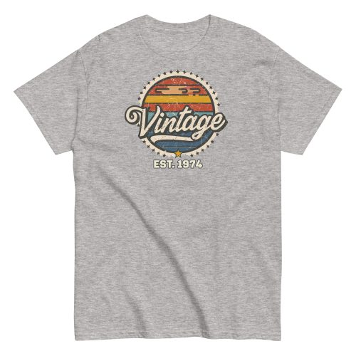 Vintage Est. 1974 T-shirt for Men 50th Birthday Present