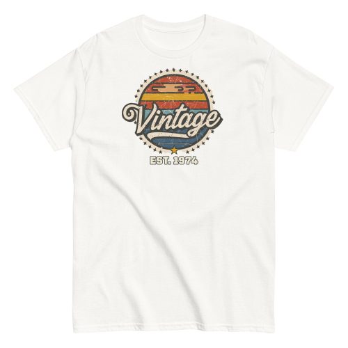 Vintage Est. 1974 T-shirt for Men 50th Birthday Present