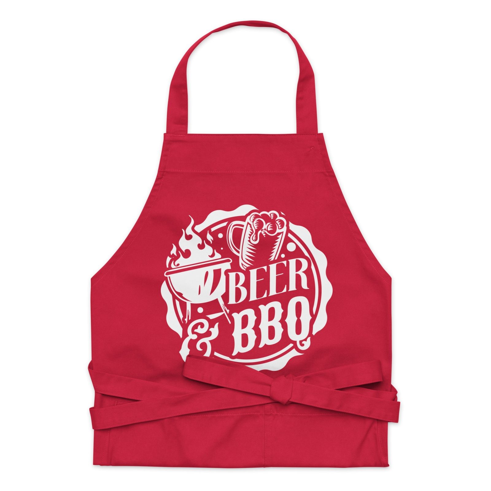 Beer & BBQ Apron Chef Barbeque Organic cotton apron